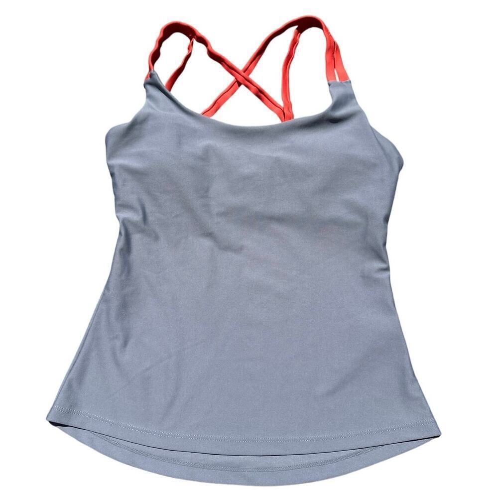 Basin and Range Gray Crisscross Back Athletic Sport Tank Top Size Medium